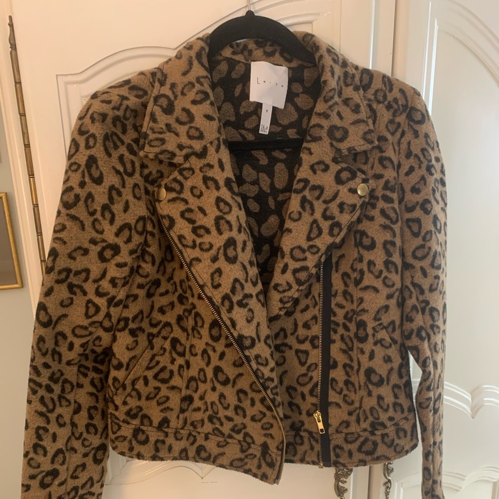 Adorable Cheetah Print Moto Jacket